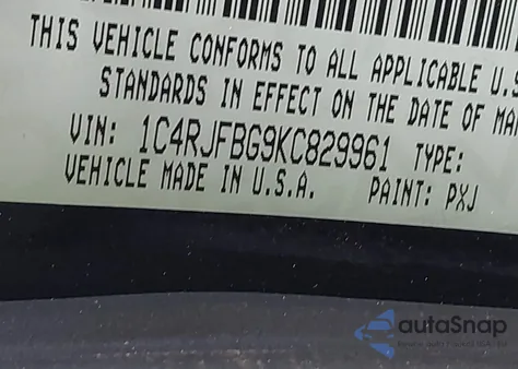 2019 Jeep Grand Cherokee Limited X 4X4 z USA, uszkodzony, nr VIN 1C4RJFBG9KC829961